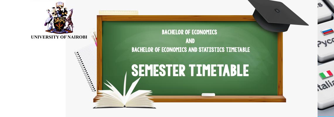 Bachelor of Economics and Bachelor of Economics and Statistics Timetable