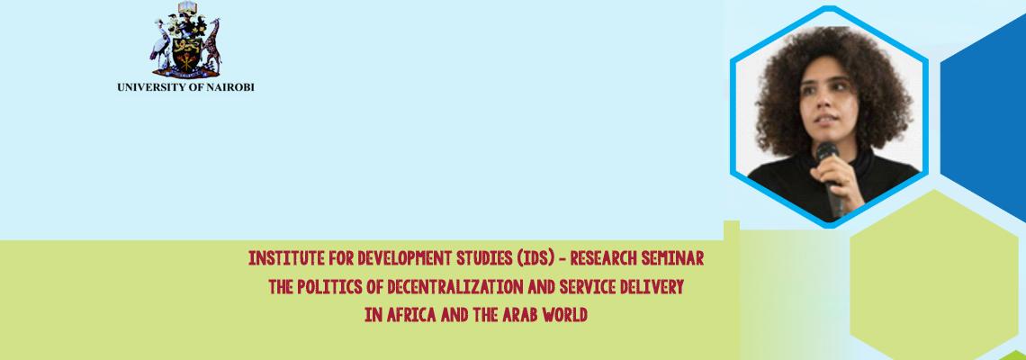 THE POLITICS OF DECENTRALIZATION AND SERVICE DELIVERY IN AFRICA AND THE ARAB WORLD